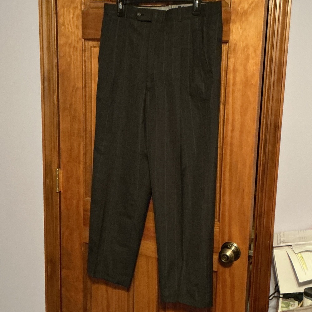 Elegant Charcoal Pinstripe Dress Pants